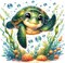 Sea Turtle Cross Stitch Kits for Adults Beginner,Counted Cross Stitch Kits Printed Stitching Cute Patterns Dimensions Needlepoint Art Crafts Embroidery Kits for Adults Beginners (13.7x13.7 inch)